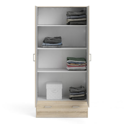 Space Wardrobe with 2 Doors + 1 Drawer in Oak 1750 – FTG, view 8