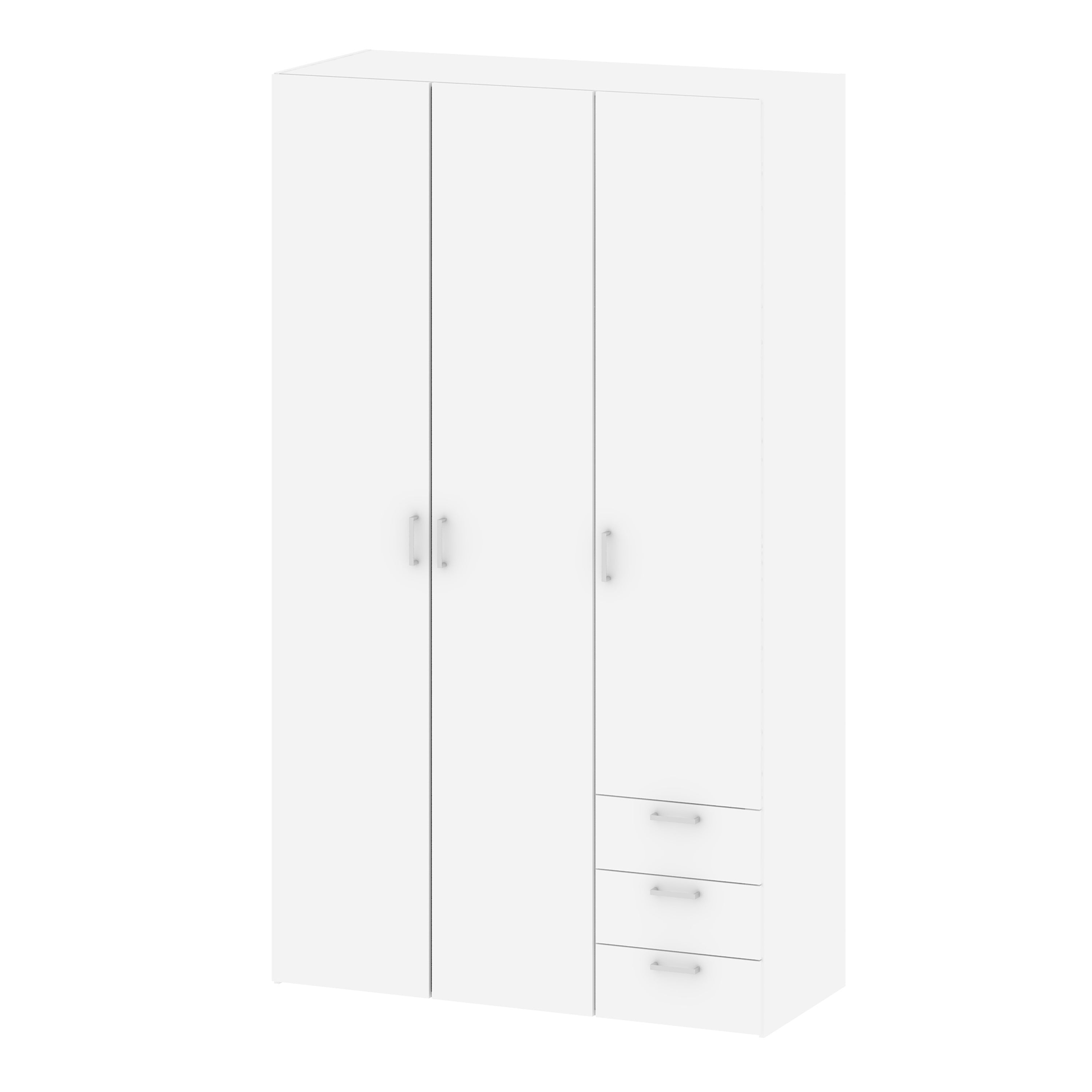 Space Wardrobe 3 Doors 3 Drawers in White 2000 – FTG, view 3