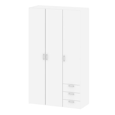 Space Wardrobe 3 Doors 3 Drawers in White 2000 – FTG, view 3