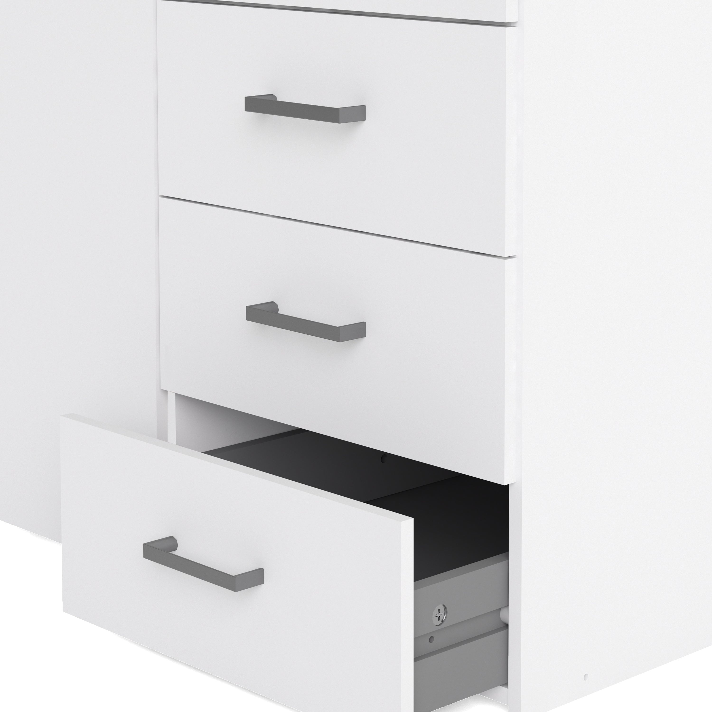 Space Wardrobe 3 Doors 3 Drawers in White 2000 – FTG, view 9