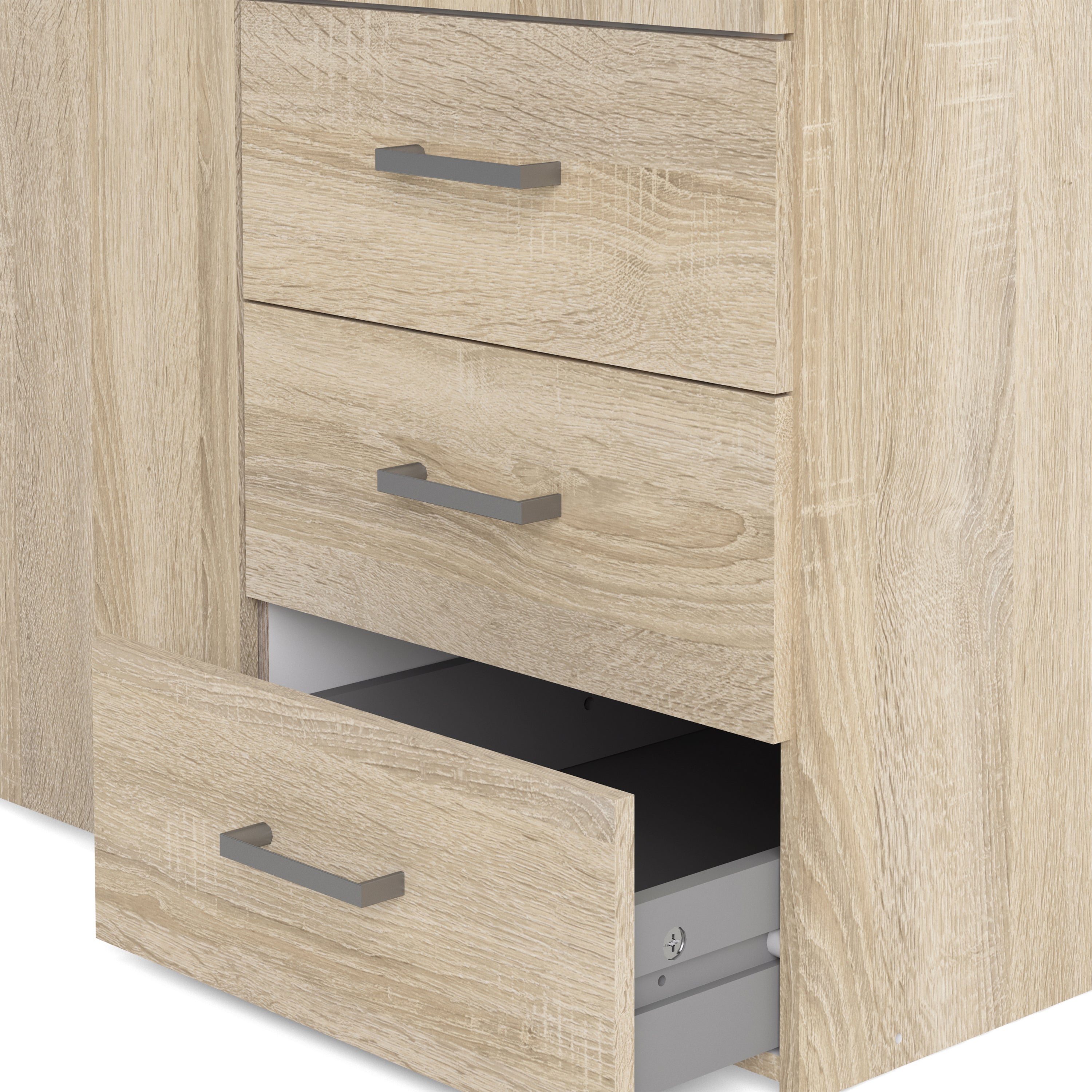 Space Wardrobe 3 Doors 3 Drawers in Oak 2000 – FTG, view 12