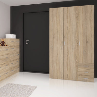 Space Wardrobe 3 Doors 3 Drawers in Oak 2000 – FTG, view 9