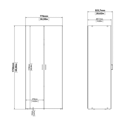 Space Wardrobe 2 Doors White 1750 – FTG, view 10