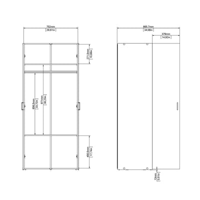 Space Wardrobe 2 Doors White 1750 – FTG, view 11