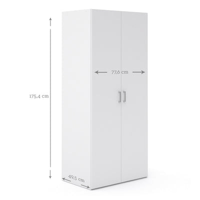 Space Wardrobe 2 Doors White 1750 – FTG, view 9