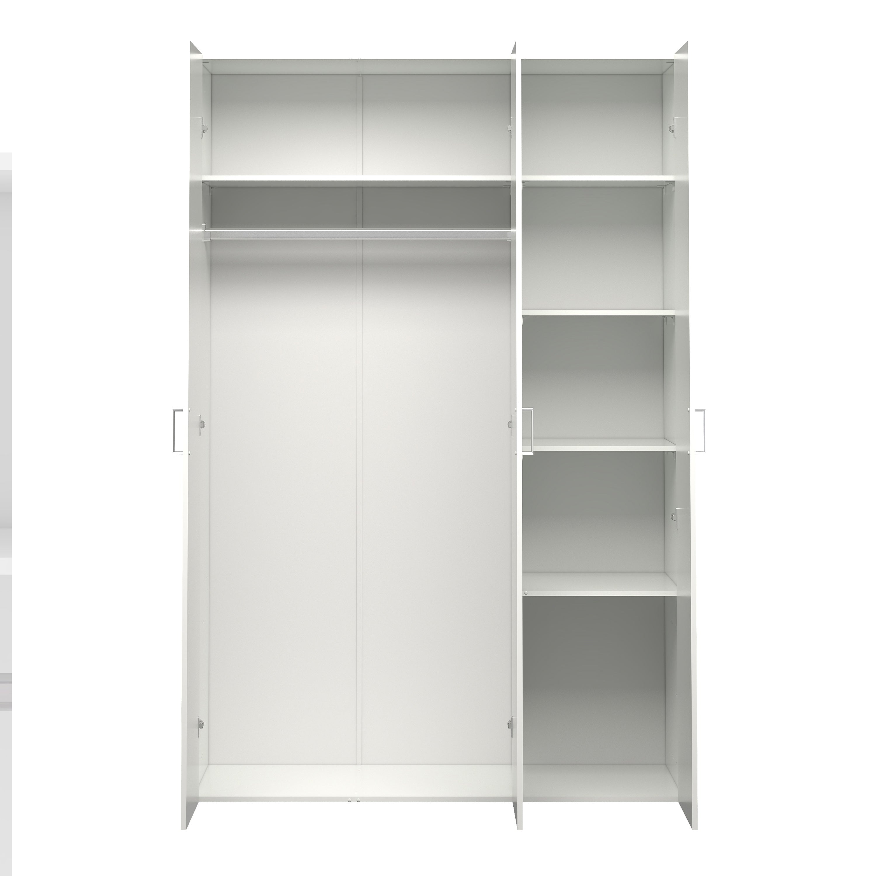 Space Wardrobe 3 Doors White 1750 – FTG, view 5