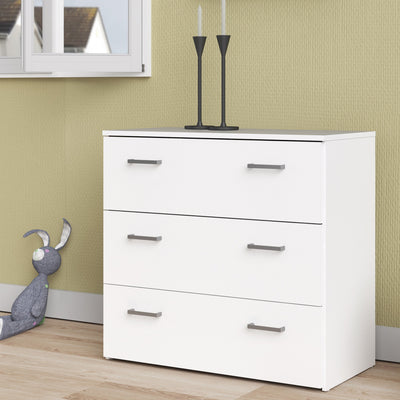 Space Chest of 3 Drawers in White – FTG, view 8