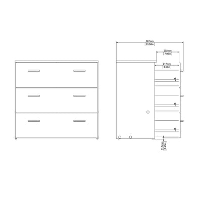 Space Chest of 3 Drawers in Oak – FTG, view 15