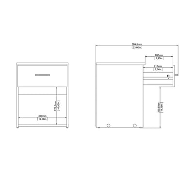 Space Bedside 1 Drawer in Oak – FTG, view 12