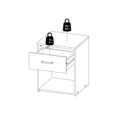 Space Bedside 1 Drawer in Oak – FTG, view 13