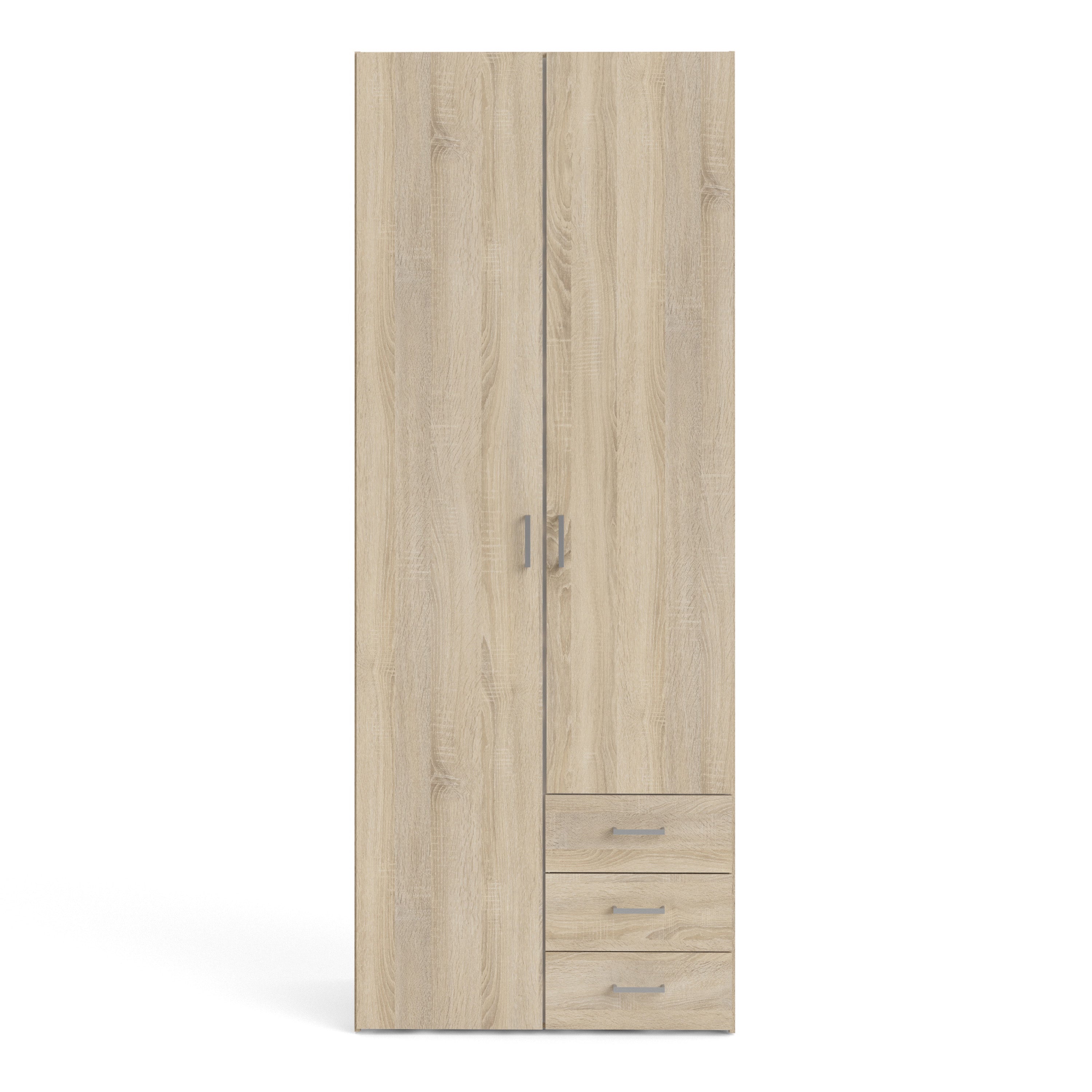 Space Wardrobe 2 Doors 3 Drawers in Oak 2000 – FTG, view 2