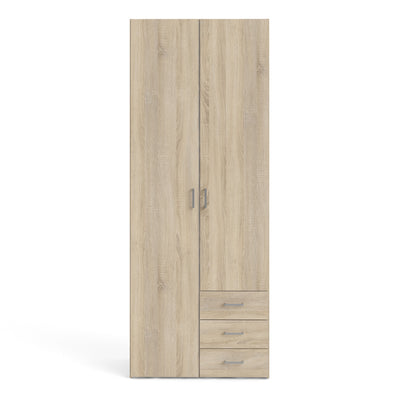 Space Wardrobe 2 Doors 3 Drawers in Oak 2000 – FTG, view 2