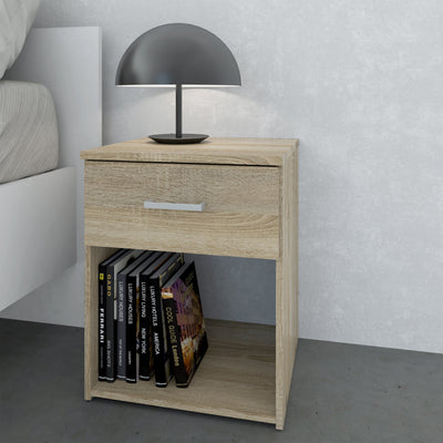 Space Package - Bedside 1 Drawer + Chest of 3 Drawers + Wardrobe with 2 Doors + 1 Drawer in Oak – FTG, view 4