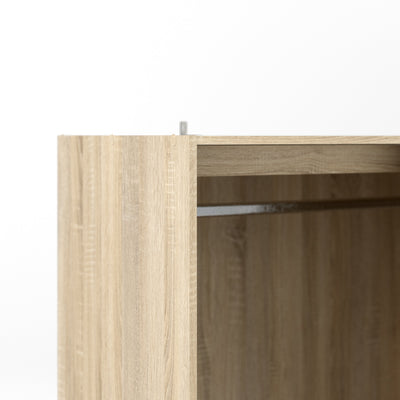 Line Wardrobe 3 Doors 6 Drawers in Oak with White High Gloss – FTG, view 9