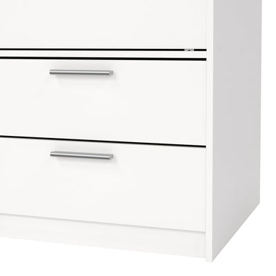 Line Wardrobe with 2 Sliding Doors and 4 Drawers, White – FTG, view 11