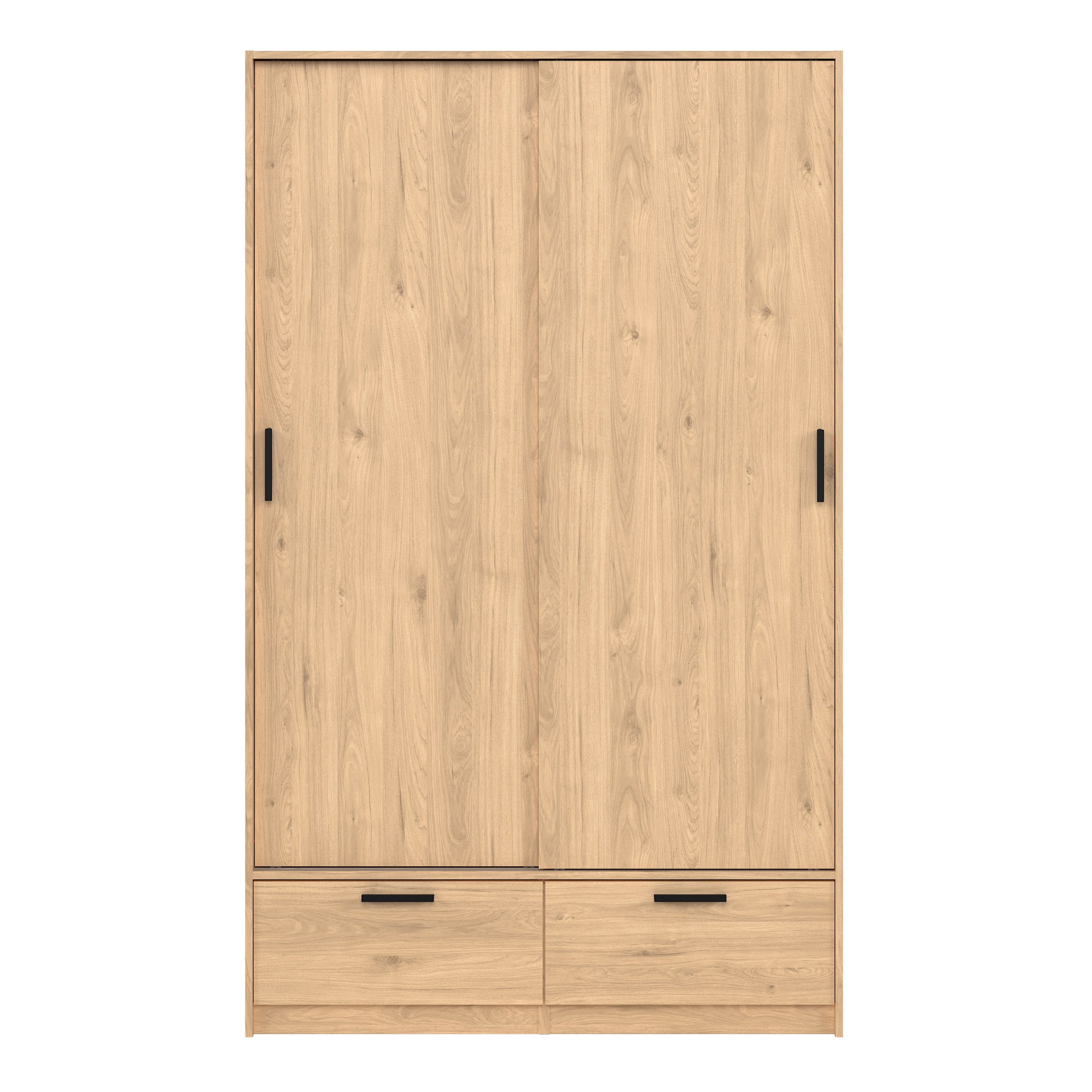 Line Wardrobe with 2 Doors 2 Drawers in Jackson Hickory Oak – FTG, view 2