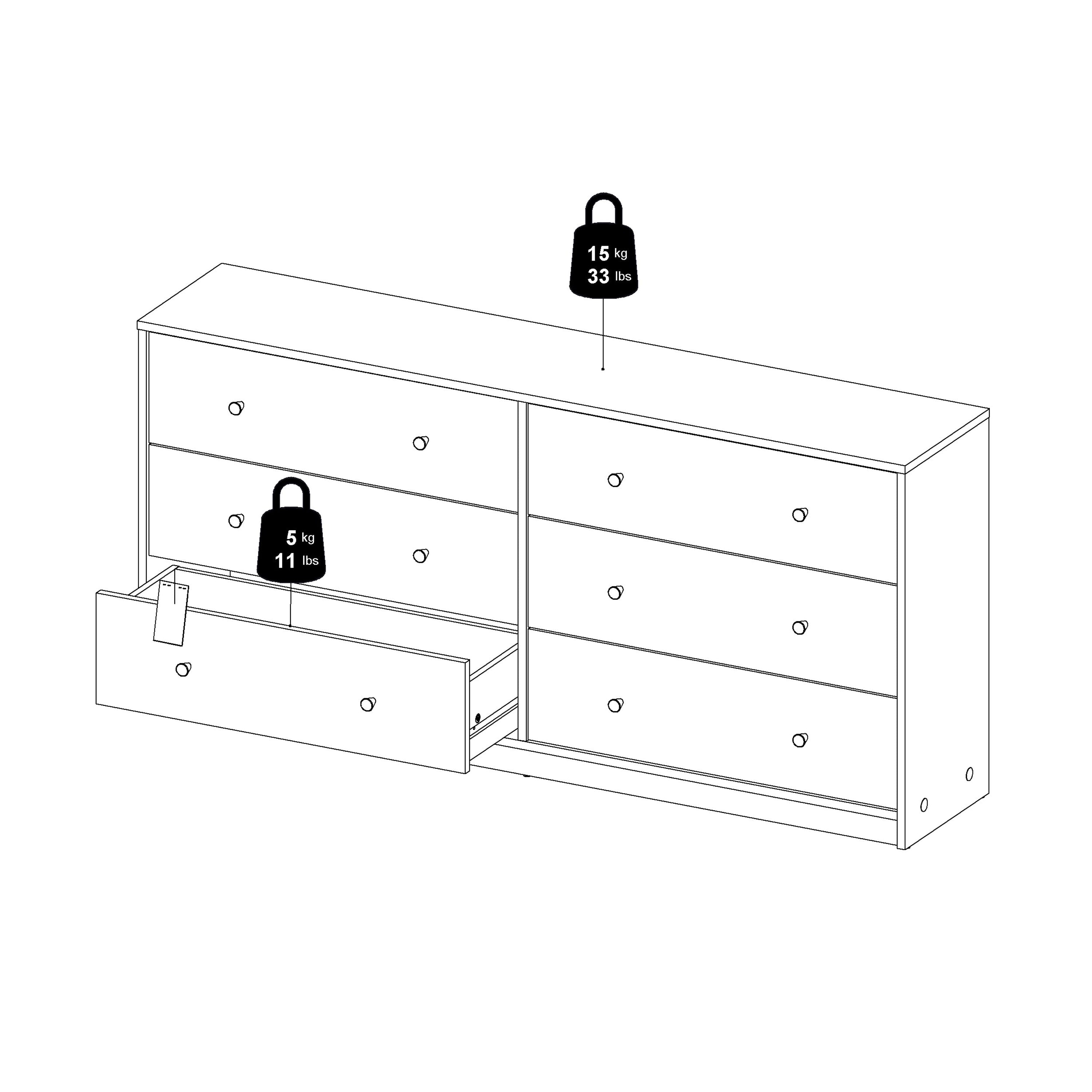 May Chest of 6 Drawers (3+3) in Black – FTG, view 12