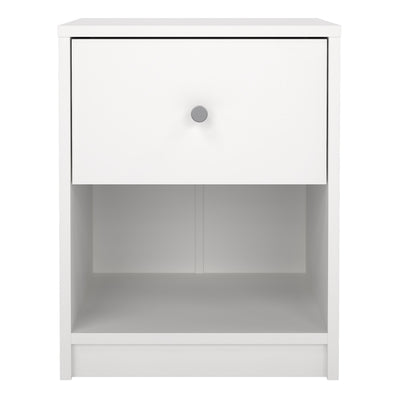 May Bedside 1 Drawer in White – FTG, view 2