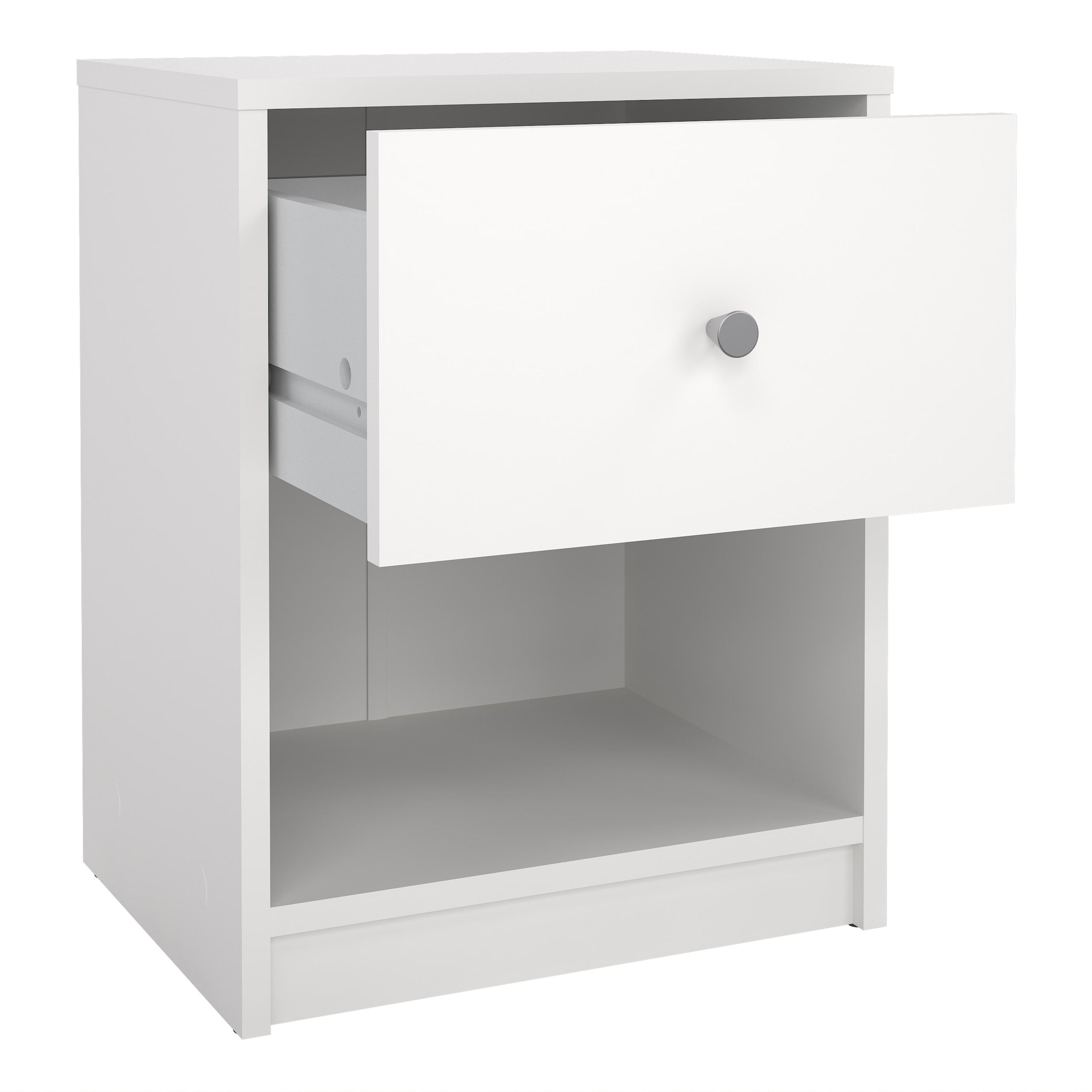 May Bedside 1 Drawer in White – FTG, view 5