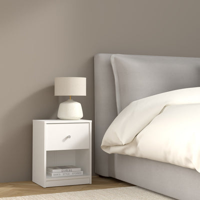 May Bedside 1 Drawer in White – FTG, view 7