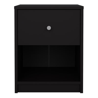 May Bedside 1 Drawer in Black – FTG, view 2