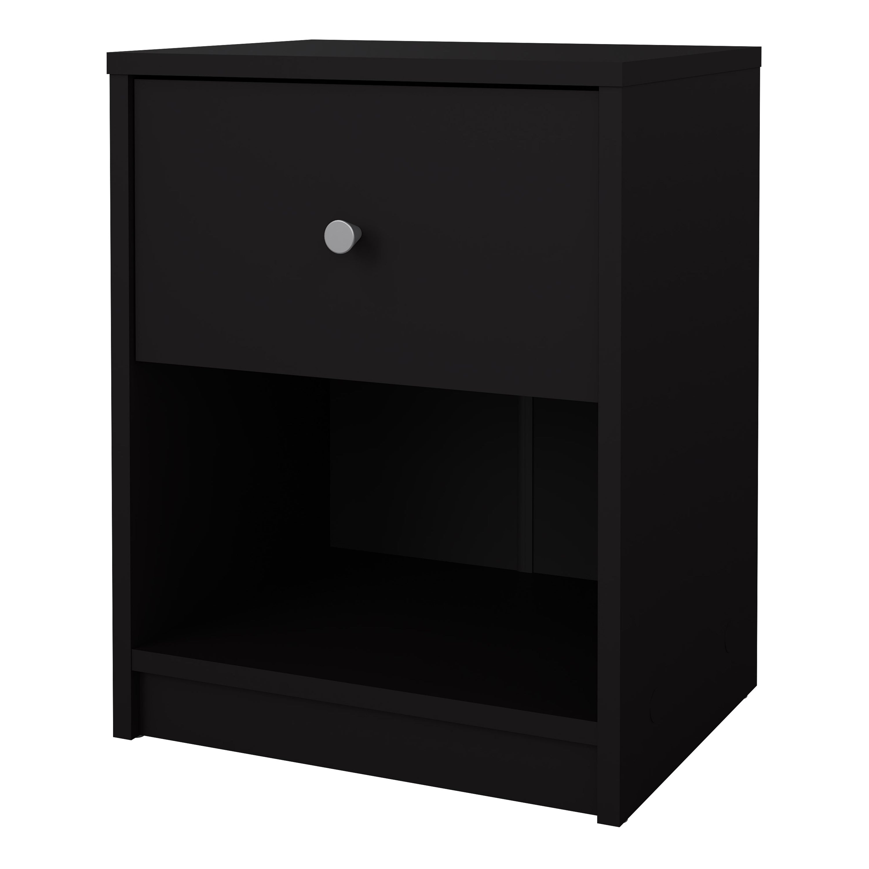 May Bedside 1 Drawer in Black – FTG, view 3