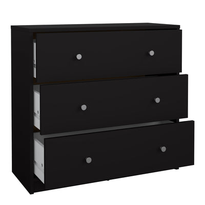 May Chest of 3 Drawers in Black – FTG, view 5