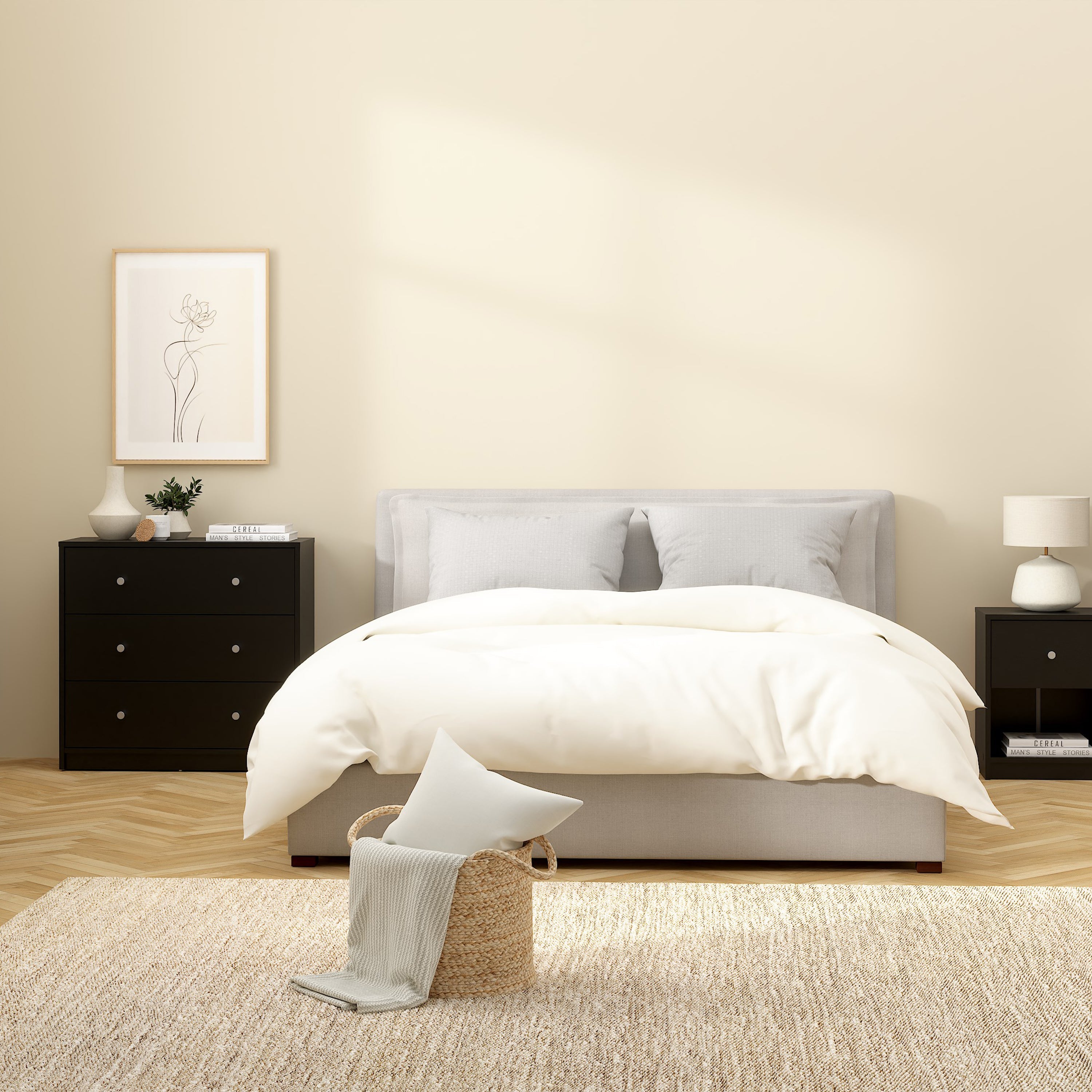 May Chest of 3 Drawers in Black – FTG, view 6
