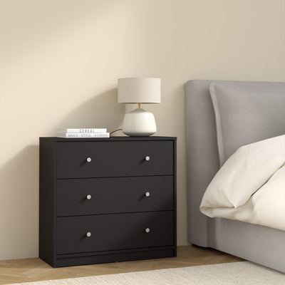 May Chest of 3 Drawers in Black – FTG, view 7