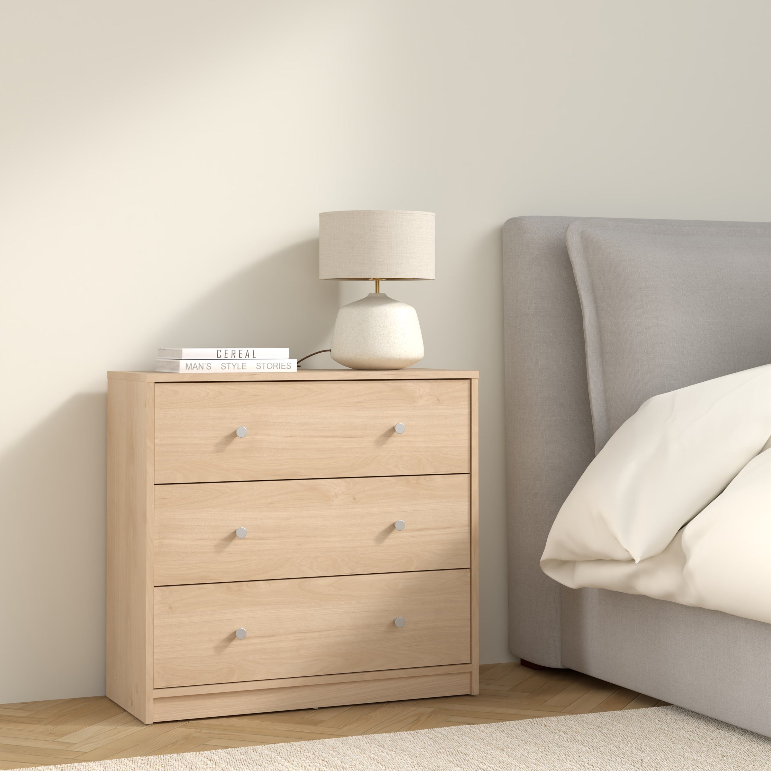 May Chest of 3 Drawers in Jackson Hickory Oak – FTG, view 7