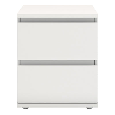 Nova Bedside 2 Drawer in White – FTG, view 2