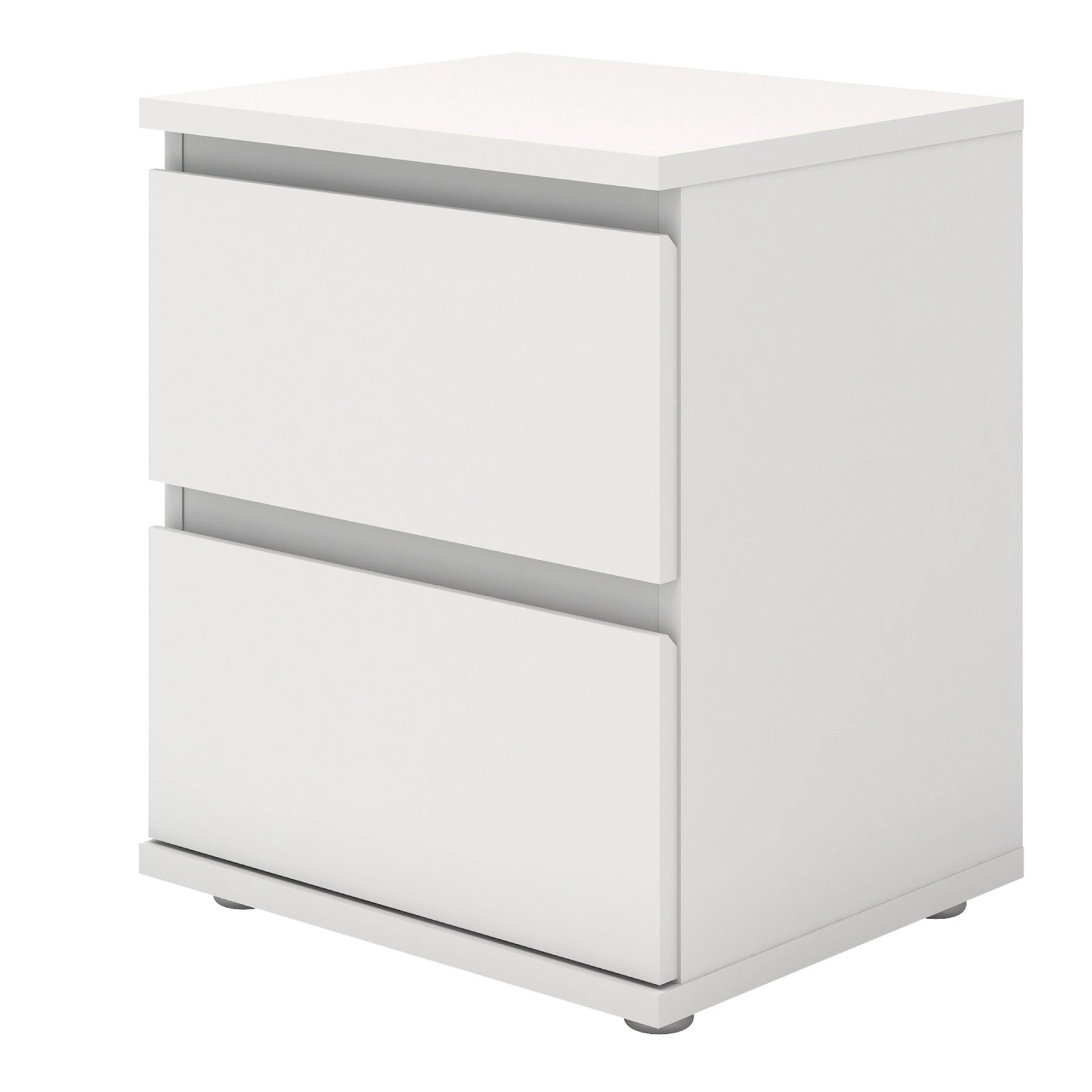 Nova Bedside 2 Drawer in White – FTG, view 3