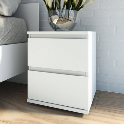 Nova Bedside 2 Drawer in White – FTG, view 4