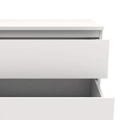 Nova Narrow Chest of 5 Drawers in White – FTG, view 4