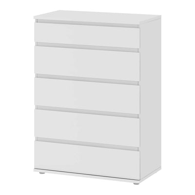 Nova Chest of 5 Drawers in White – FTG, view 3
