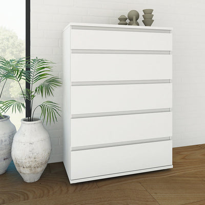 Nova Chest of 5 Drawers in White – FTG, view 4