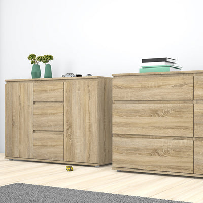 Nova Sideboard 3 Drawers 2 Doors in Oak – FTG, view 3