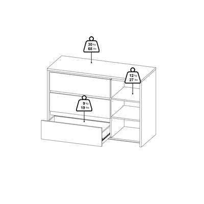 Next Sideboard with 1 door and 3 drawers White – FTG, view 9