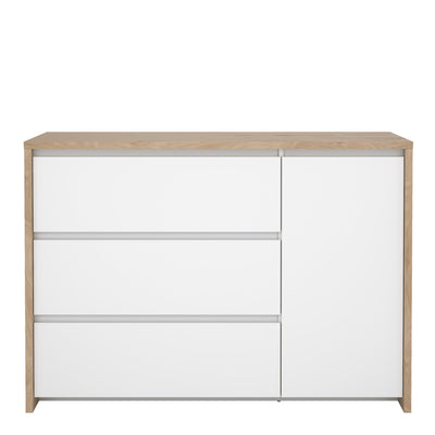 Next Sideboard with 1 door and 3 drawers Jackson Hickory White high gloss – FTG, view 2