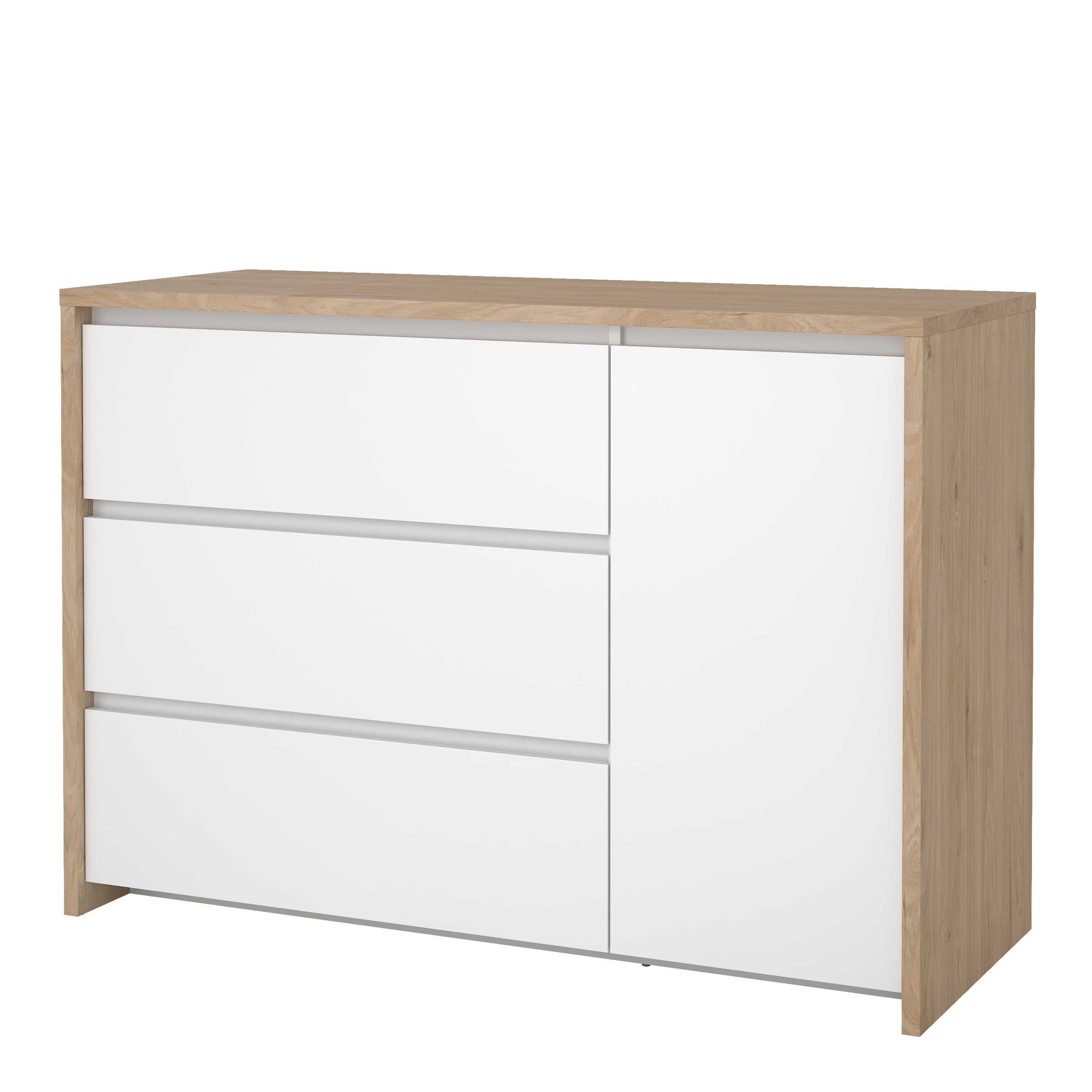 Next Sideboard with 1 door and 3 drawers Jackson Hickory White high gloss – FTG, view 3