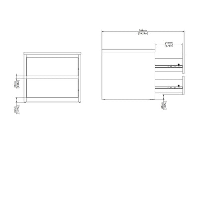Next Nightstand 2 drawers White – FTG, view 11