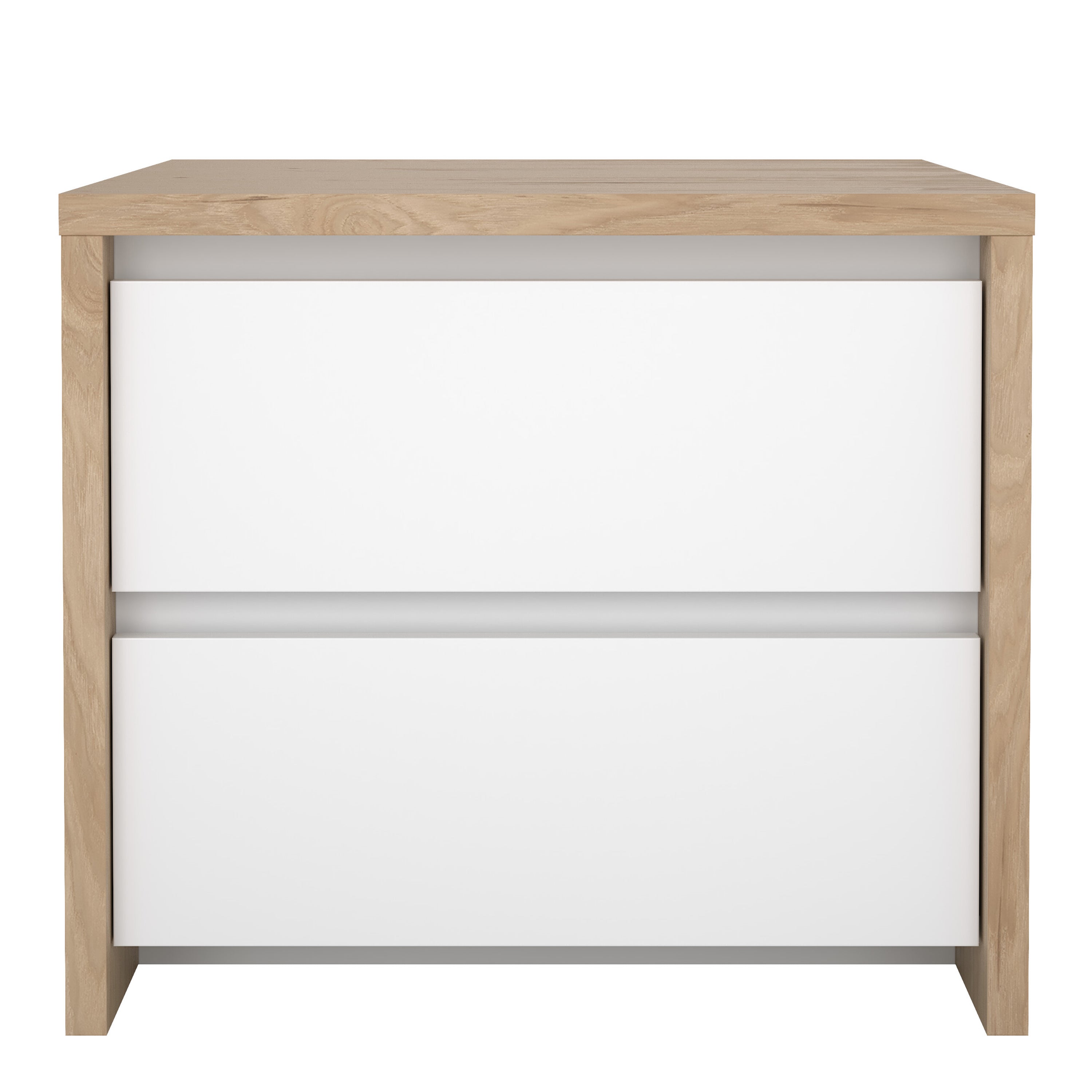 Next Nightstand 2 drawers Jackson Hickory White high gloss – FTG, view 2