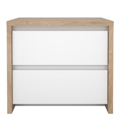 Next Nightstand 2 drawers Jackson Hickory White high gloss – FTG, view 2