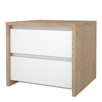 Next Nightstand 2 drawers Jackson Hickory White high gloss – FTG, view 3