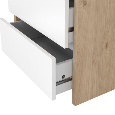 Next Nightstand 2 drawers Jackson Hickory White high gloss – FTG, view 9