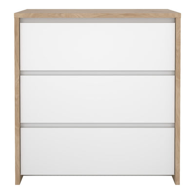 Next Chest 3 drawers Jackson Hickory White high gloss – FTG, view 2