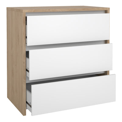 Next Chest 3 drawers Jackson Hickory White high gloss – FTG, view 5