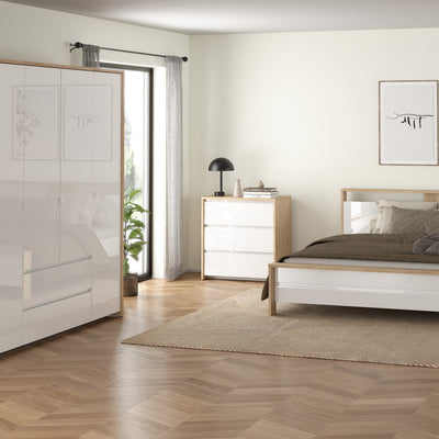 Next Chest 3 drawers Jackson Hickory White high gloss – FTG, view 6