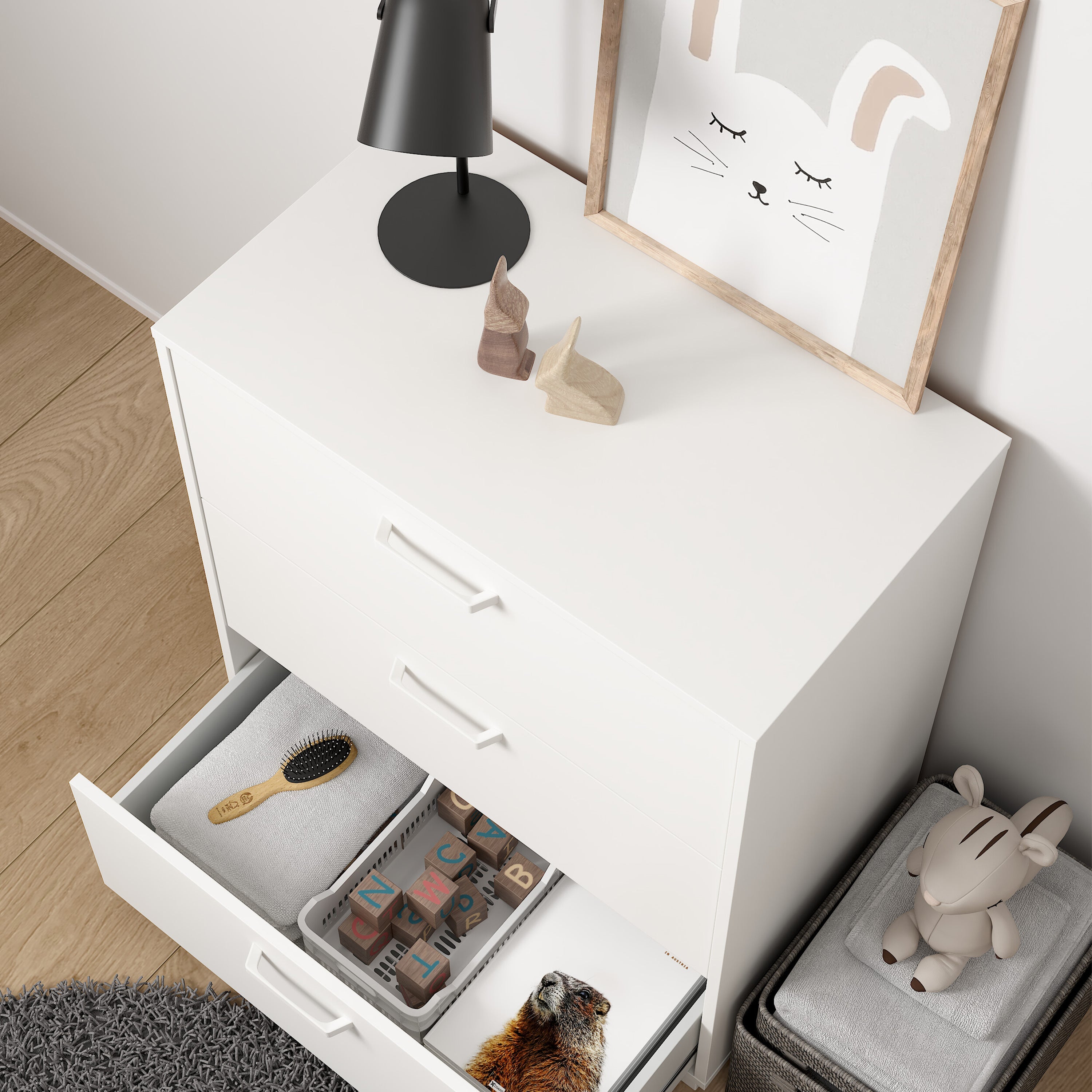 Sofia Chest 3 drawers White – FTG, view 9