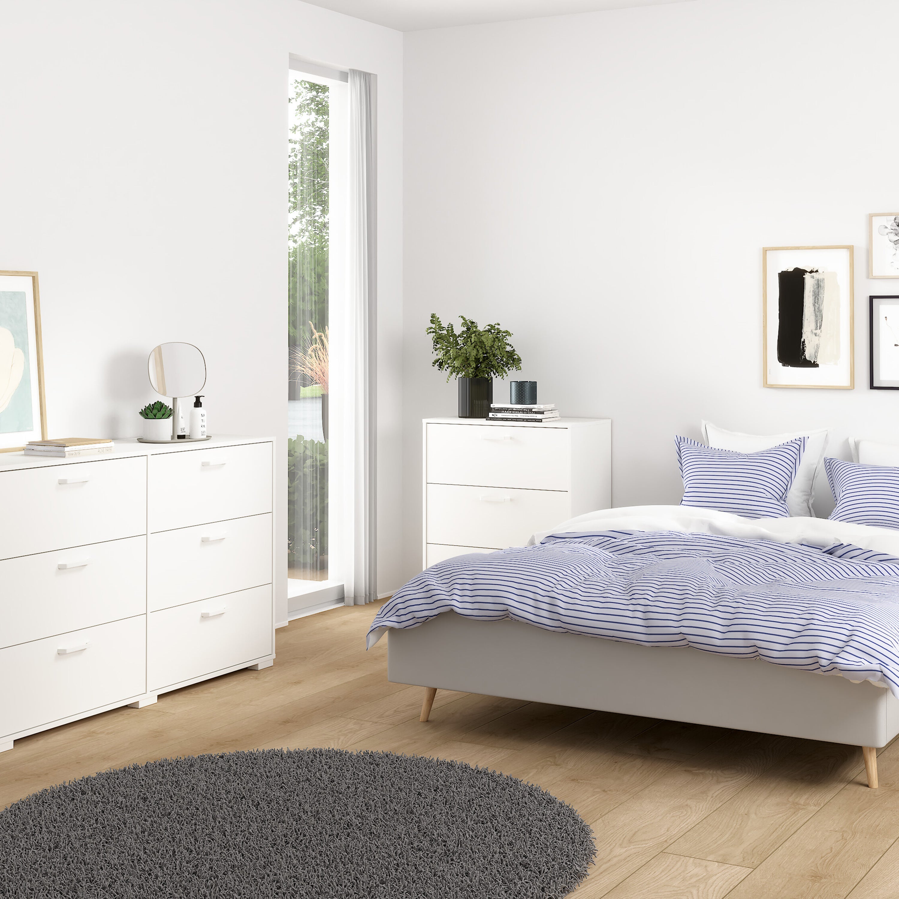 Sofia Chest 3 drawers White – FTG, view 4